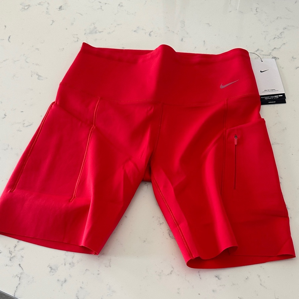 Nike Large Go Leggings Women's Red 8” Bike Shorts New With Tags!